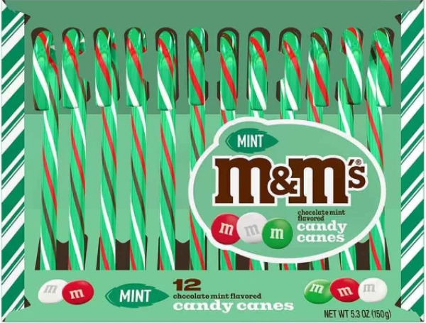 SPANGLER  M & M' s 'Chocolate Mint' Candy Canes 12 Zuckerstangen 150 gr Groß